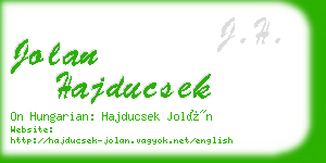 jolan hajducsek business card